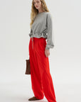 Pleated Pants, Fire Red