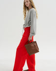 Pleated Pants, Fire Red
