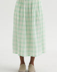Gauze Gingham Skirt, Glass Green