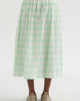 Gauze Gingham Skirt, Glass Green
