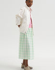 Gauze Gingham Skirt, Glass Green