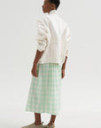 Gauze Gingham Skirt, Glass Green