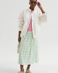 Gauze Gingham Skirt, Glass Green