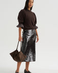 Sequin Skirt, Mink
