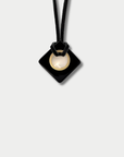 Onyx Blocco Necklace, Black Suede