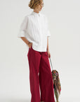 Cotton Plissé Shirt, Bianco