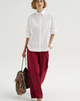 Cotton Plissé Shirt, Bianco