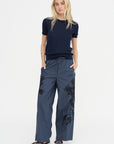 Embroidered Trouser, Blue