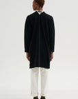 Cloud Jersey - Cotton French Terry Long Cardigan, Black