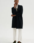 Cloud Jersey - Cotton French Terry Long Cardigan, Black
