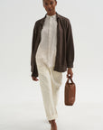 Airy Merino Wool Cardigan, Brown