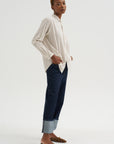 Organic Cotton Dobby Stripe Standard Shirt, Ivory