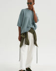 Brushed Cotton Baker Pants, White