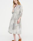 Tsugihagi Print Dress, Ivory