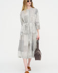 Tsugihagi Print Dress, Ivory