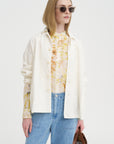 Silk Crepe Bundle Dye Blouse, Ivory