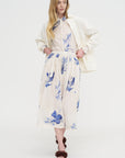 Japonism Flower Print Skirt, Ivory