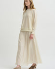 Pleated Skirt Acetate Lyocell, Ivory