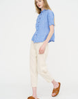 Linen Cotton Soft Twill Pants, Ivory