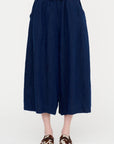 Linen Indigo Chambray Pants, Navy