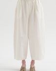High Density Plain Weave Cropped Pants, Off White