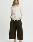 Wide Pants Organic Cotton Linen, Khaki
