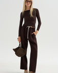 Ribbed Blouse, Chocolate