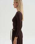 Ribbed Blouse, Chocolate