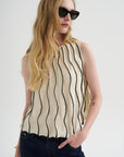 Aerial Top, Off-White & Black