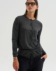 Silk & Wool Cardigan, Granite
