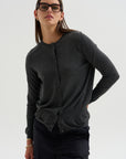 Silk & Wool Cardigan, Granite