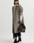 Check Coat, Black & Cream