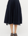 Pleated Midi Skirt, Blue Black