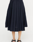 Pleated Midi Skirt, Blue Black