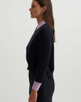 Long Sleeve Crewneck Knit, Blue & Lilac