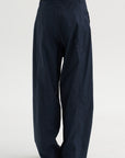 Wide Leg Trousers, Blue-Black