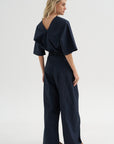 Wide Leg Trousers, Blue-Black