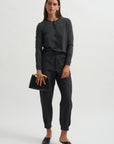 Trousers, Black & White Melange