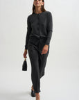 Trousers, Black & White Melange