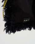 Fleece Pouch with Feather, Black