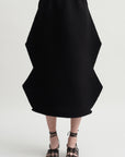 Zig Zag Knit Skirt, Black