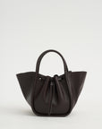 Small Ruched Tote, Espresso