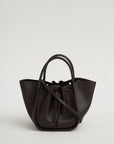 Small Ruched Tote, Espresso