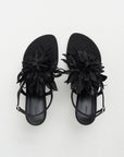 Tee Thong Flower Sandals, Black