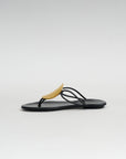 Uma Hardware Flat Sandals, Black