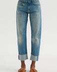 Cuffed Romeo Jean, Lapis Selvedge Blue Stretch