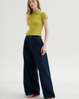 Triple Pleat Jean, Rinse Selvedge Indigo