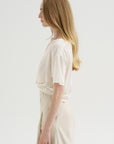 Twisted Front Tee, Ecru