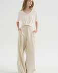Twisted Front Tee, Ecru