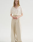 Twisted Front Tee, Ecru